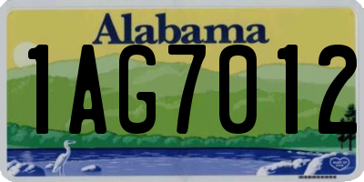 AL license plate 1AG7012