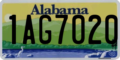 AL license plate 1AG7020