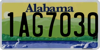 AL license plate 1AG7030