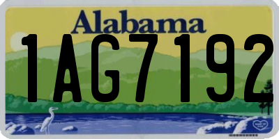 AL license plate 1AG7192
