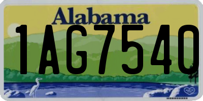 AL license plate 1AG7540