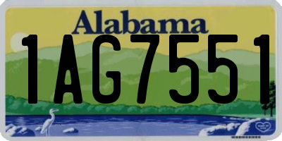 AL license plate 1AG7551