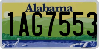 AL license plate 1AG7553