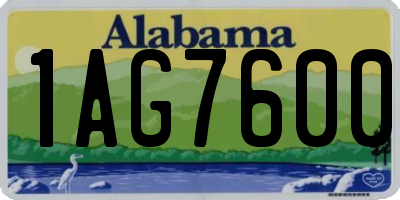 AL license plate 1AG7600