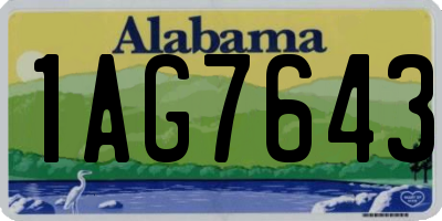 AL license plate 1AG7643