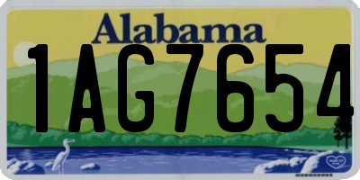 AL license plate 1AG7654