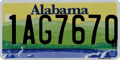 AL license plate 1AG7670