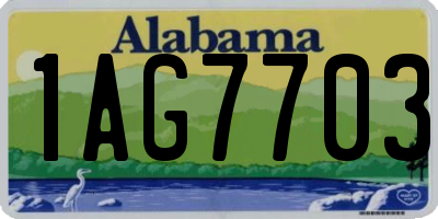 AL license plate 1AG7703