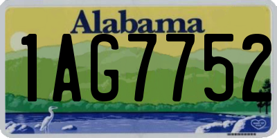 AL license plate 1AG7752