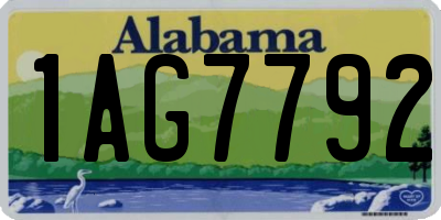 AL license plate 1AG7792