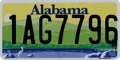 AL license plate 1AG7796