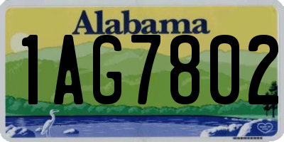 AL license plate 1AG7802