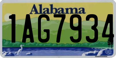 AL license plate 1AG7934