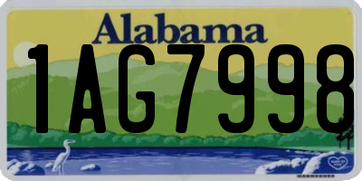 AL license plate 1AG7998