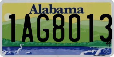 AL license plate 1AG8013