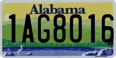 AL license plate 1AG8016