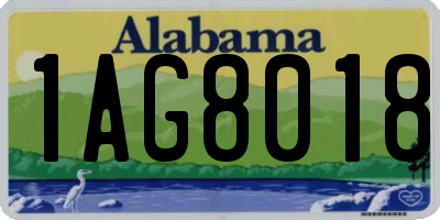 AL license plate 1AG8018