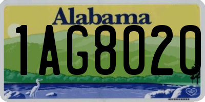 AL license plate 1AG8020