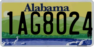 AL license plate 1AG8024