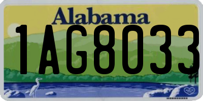 AL license plate 1AG8033