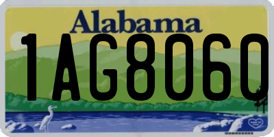 AL license plate 1AG8060