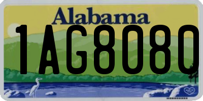AL license plate 1AG8080