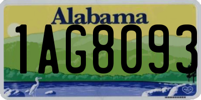 AL license plate 1AG8093