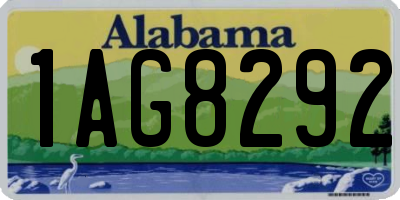 AL license plate 1AG8292