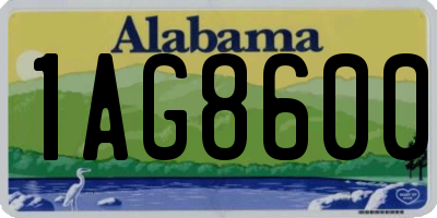 AL license plate 1AG8600