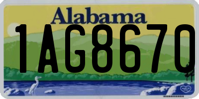 AL license plate 1AG8670