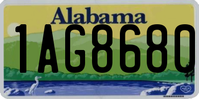AL license plate 1AG8680