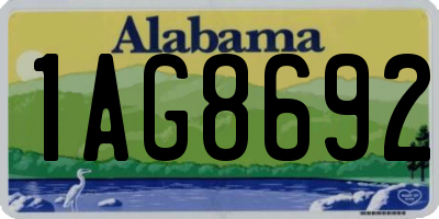 AL license plate 1AG8692