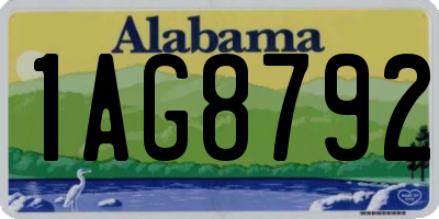 AL license plate 1AG8792