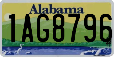 AL license plate 1AG8796