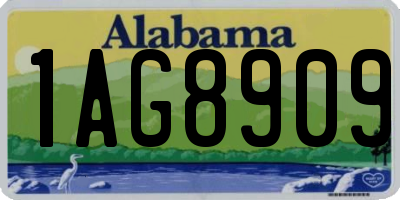 AL license plate 1AG8909