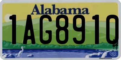 AL license plate 1AG8910