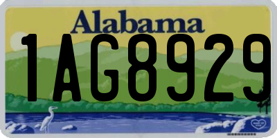 AL license plate 1AG8929