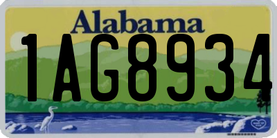 AL license plate 1AG8934