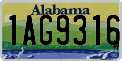 AL license plate 1AG9316