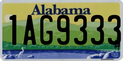 AL license plate 1AG9333