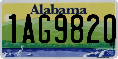 AL license plate 1AG9820