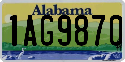 AL license plate 1AG9870