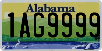AL license plate 1AG9999