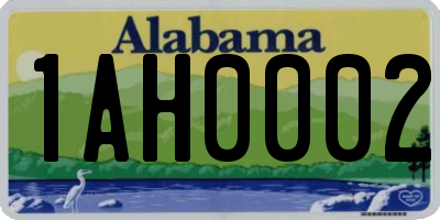 AL license plate 1AH0002
