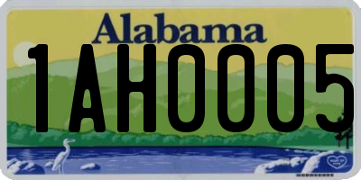 AL license plate 1AH0005
