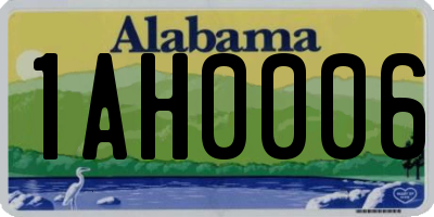 AL license plate 1AH0006