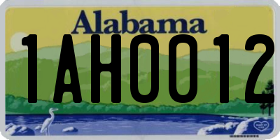 AL license plate 1AH0012