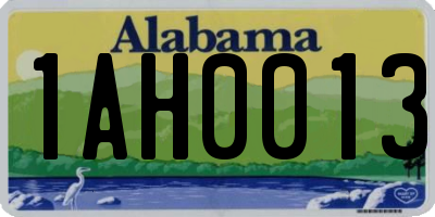 AL license plate 1AH0013