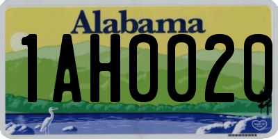 AL license plate 1AH0020