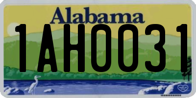 AL license plate 1AH0031